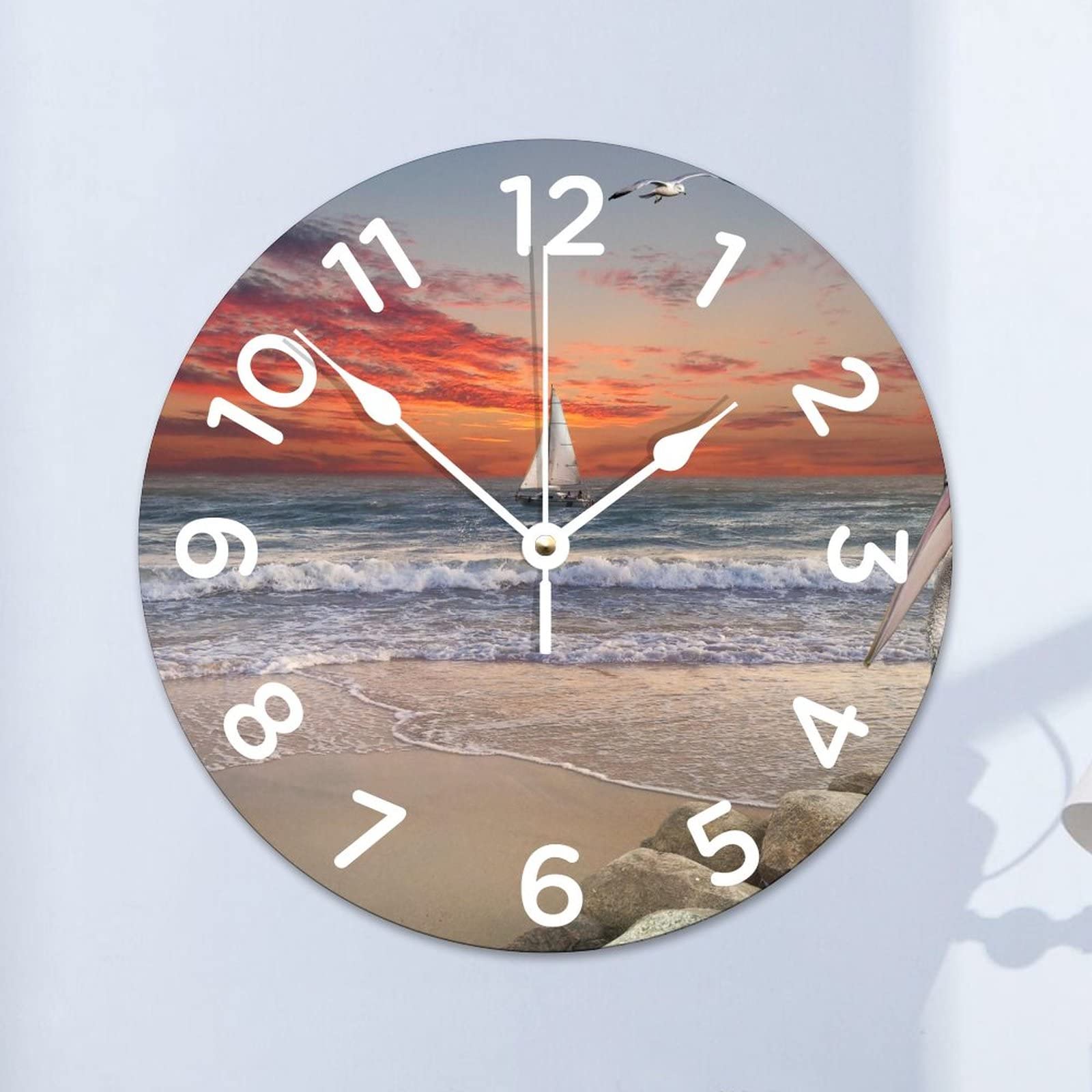 Horloge murale ronde rose moderne 38 cm pour décoration de maison