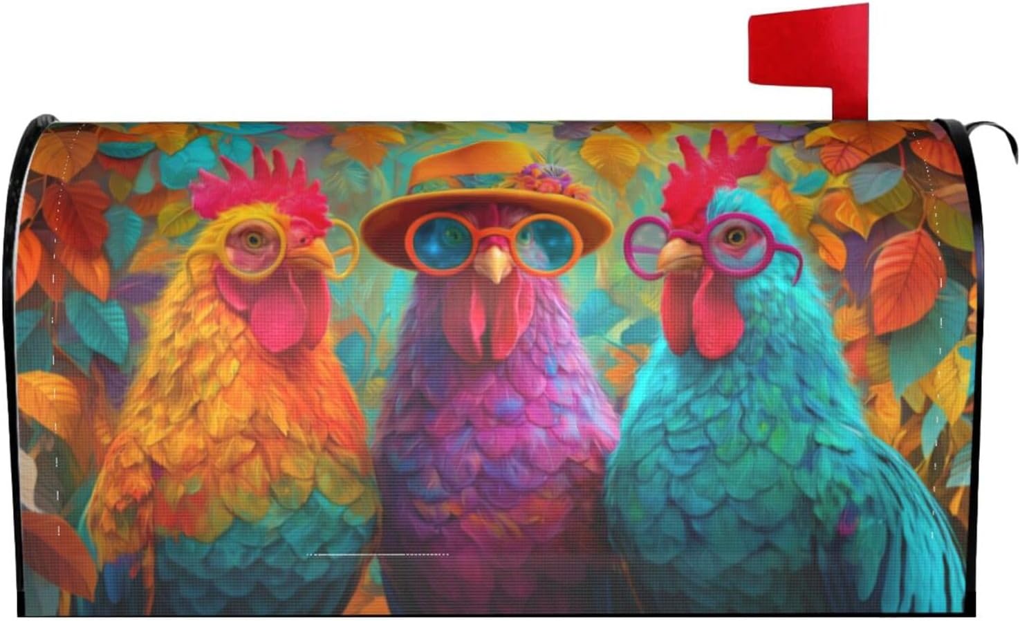Country Farm Chicken Mailbox Covers Magnetic Letterbox Covers 21x18 Inch for Garden Outdoor Decoration