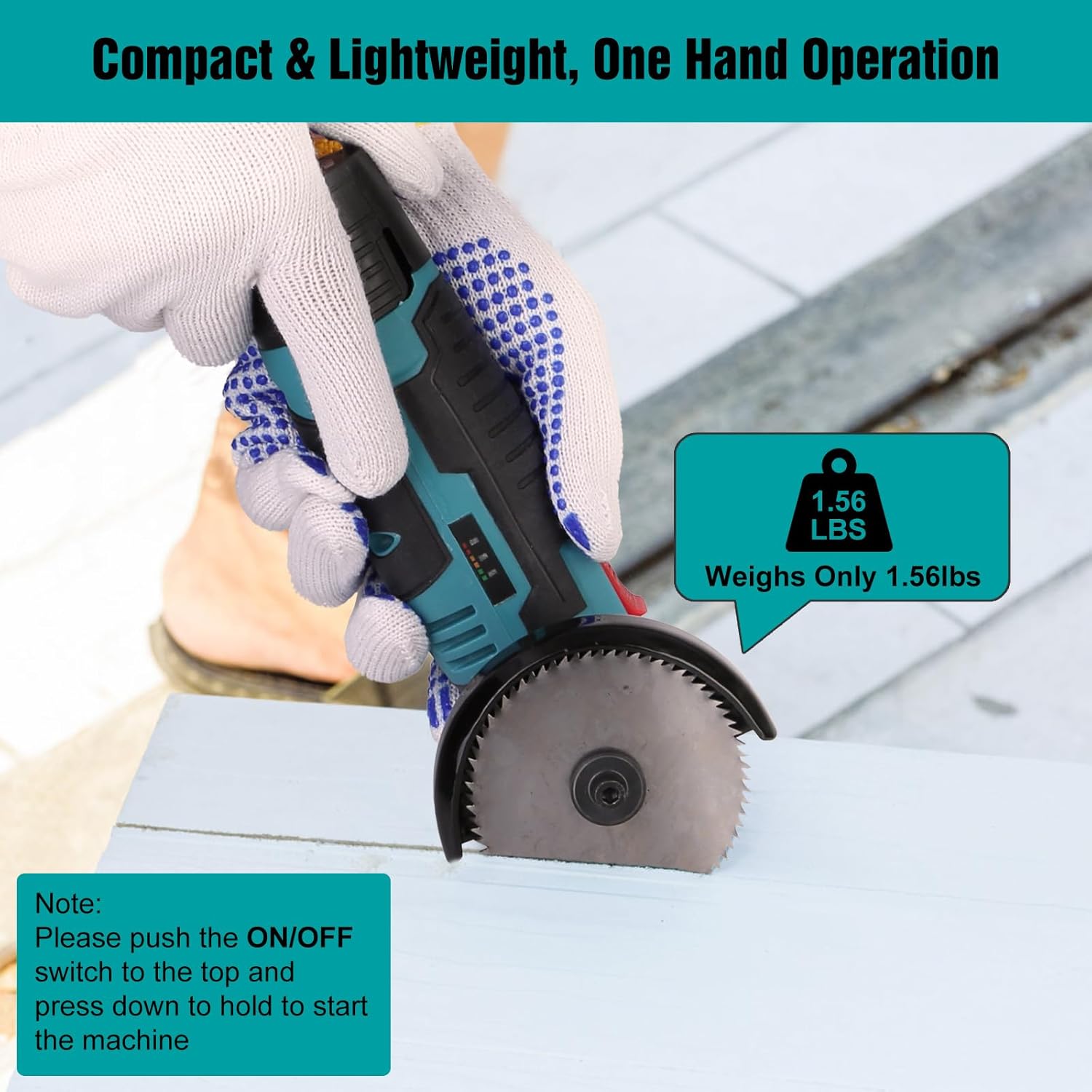 Cordless Angle Grinder, 3 Inch Mini Angle Grinder 12V with 2 Batteries & 7 Cutting Discs, 19000 RPM Electric Grinding Tool for Metal Wood Tile, Compact Handheld Cutter