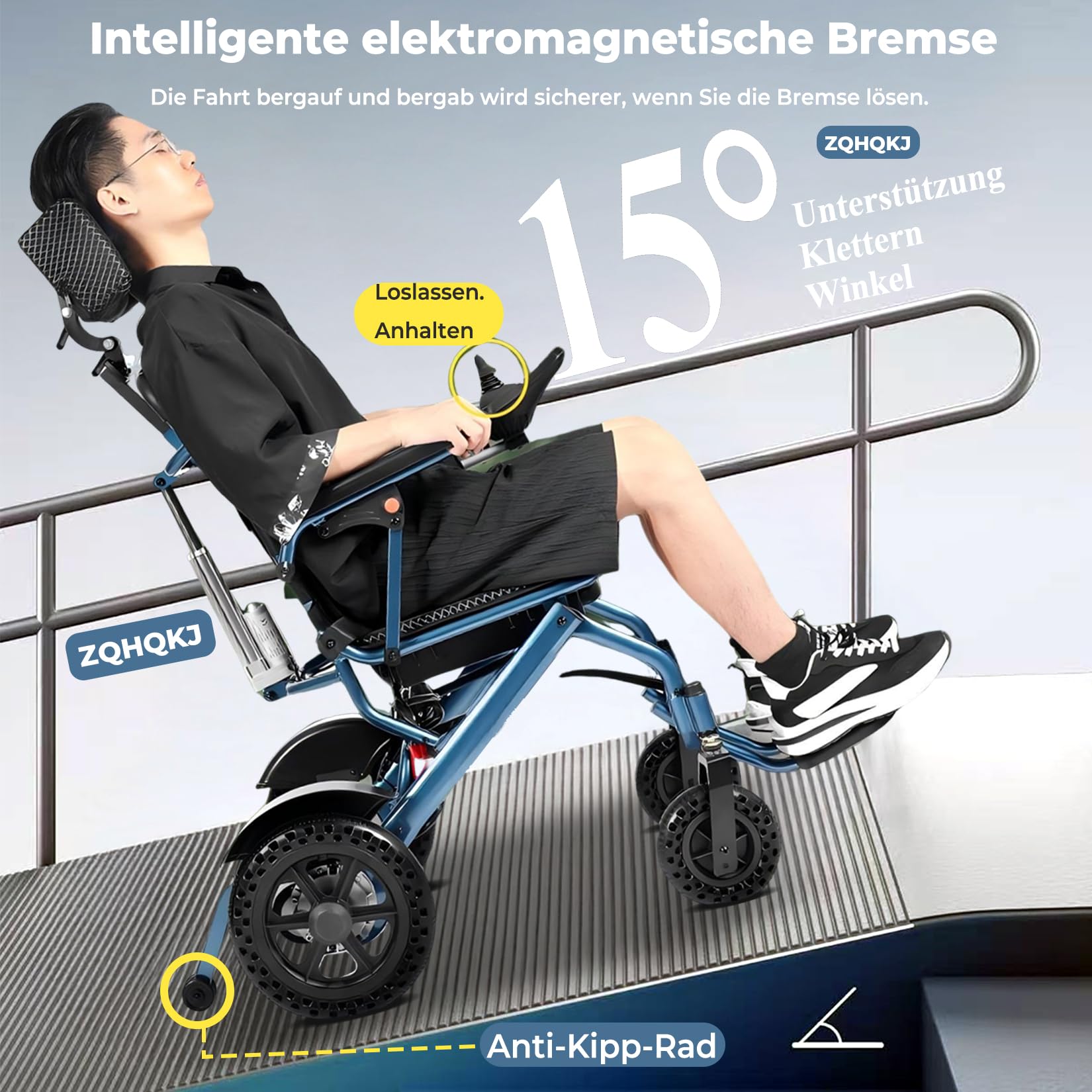 Bardzo lekki elektryczny wózek inwalidzki, składany, z silnikiem 500 W, 14,9 kg, akumulator litowy o zasięgu 20-35 km, udźwig 150 kg, idealny do podróży, wewnątrz i na zewnątrz, model