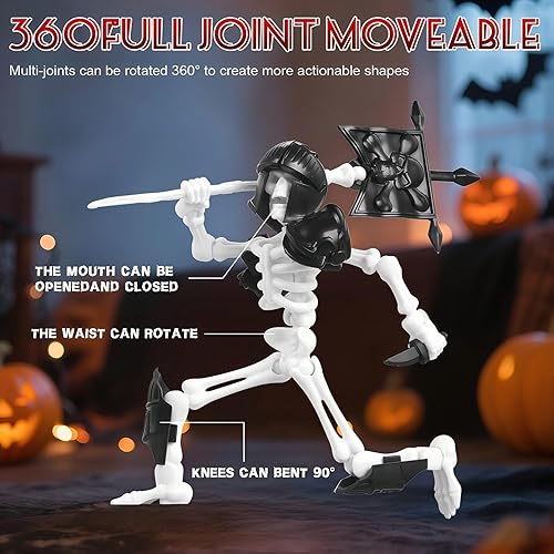 Miniatura 6 de Juego de 6 figuras de acción T13, esqueletos de decoración de esqueleto para decoraciones de Halloween, muñeco 13, Titan 13, juguete de esqueleto,