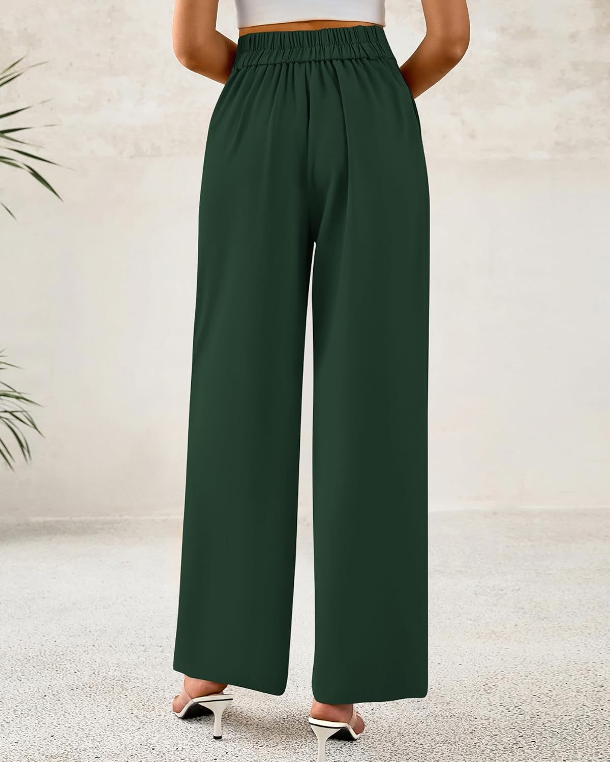 BTFBM Women Wide Leg Dress Pants 2026 High Waisted Button Pleated Business Casual Trousers Office Work Palazzo Pants - Image 3