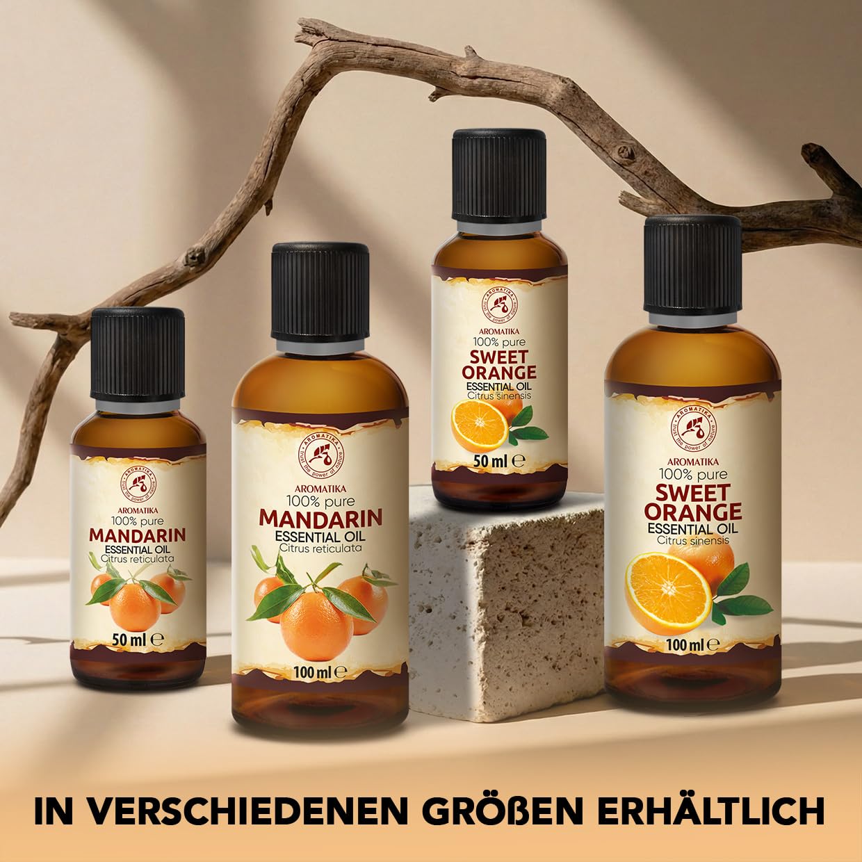 Ätherisches Süßorangenöl & Mandarinenöl 2x100 ml – für Diffusers | Für Diffusers und Duftlampen; Aromakerzen; Lufterfrischer; Seife; frischer Zitrusduft; Raumfrische; mit angenehmem Duft