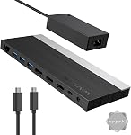 WAVLINK Triple Monitor Docking Station, Triple Display Docking Station with 100W PD Dual HDMI DP USB3.0 for Lenovo HP Dell XPS