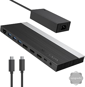 WAVLINK Triple Monitor Docking Station, Triple Display Docking Station with 100W PD Dual HDMI DP USB3.0 for Lenovo HP Dell XPS