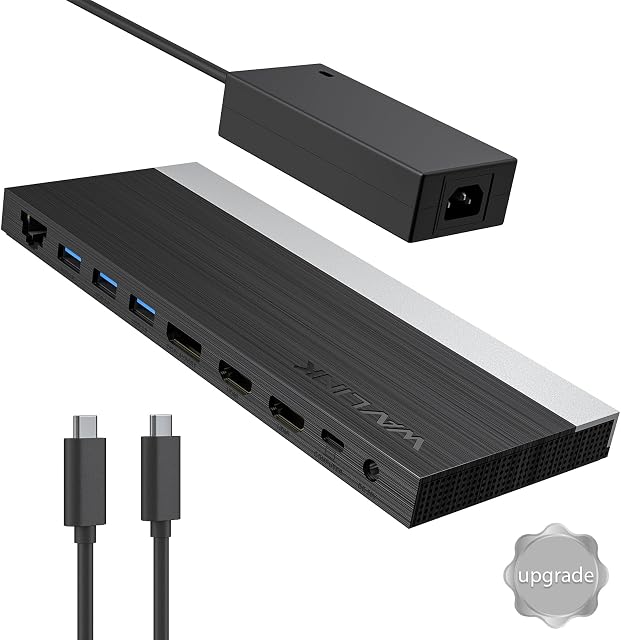 WAVLINK Triple Monitor Docking Station, Triple Display Docking Station with 100W PD Dual HDMI DP USB3.0 for Lenovo HP Dell XPS