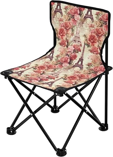 Pris plegable al aire libre Torre Eiffel Rose Camping Sillas para adultos Silla de camping portátil Silla de césped ligera 202a6216