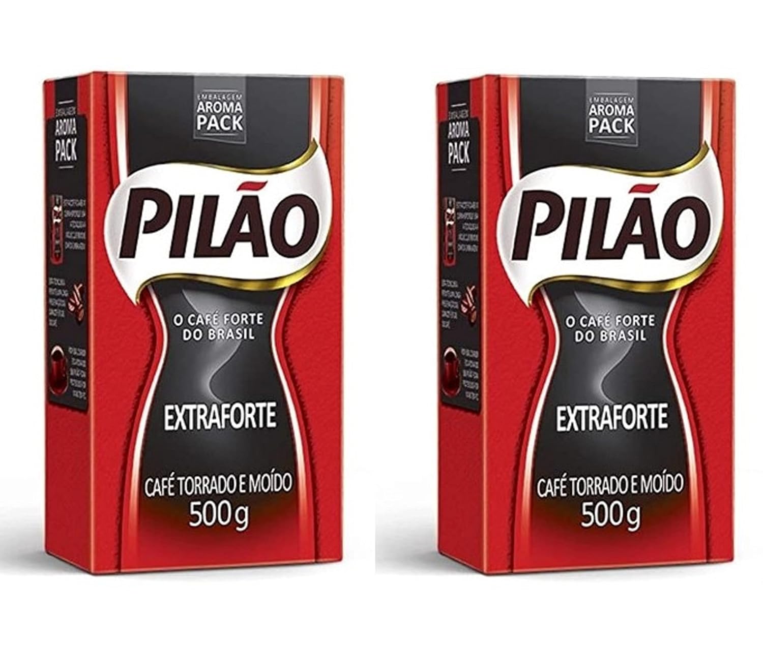 2 Pilao Roasted and Ground Extra Strong Coffee 17.6oz