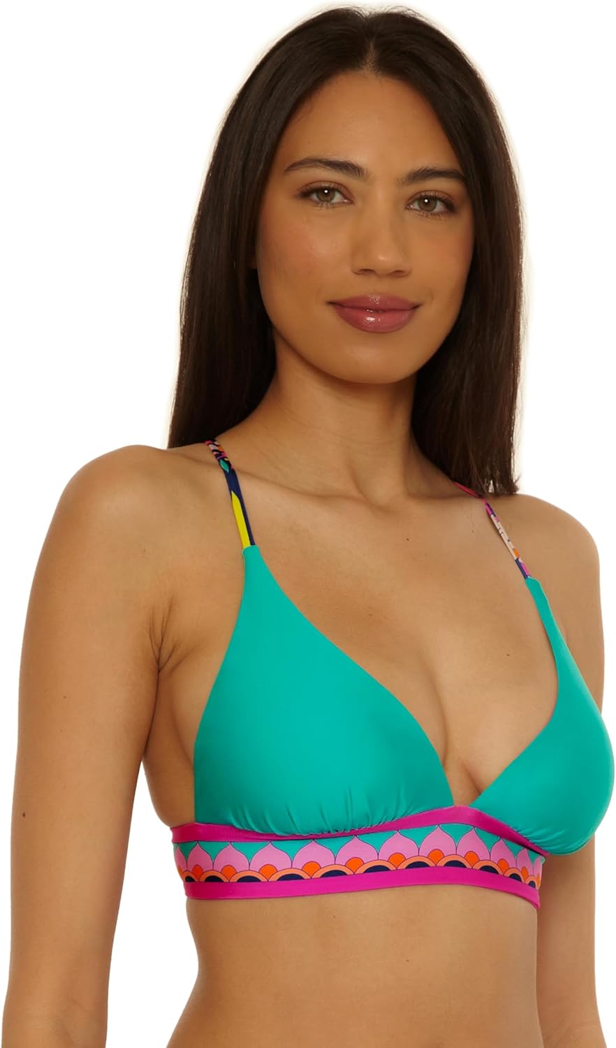 Trina Turk Women's Paralia Halter Bikini Top, Adjustable, Tie Back, Swimwear Separates for Women