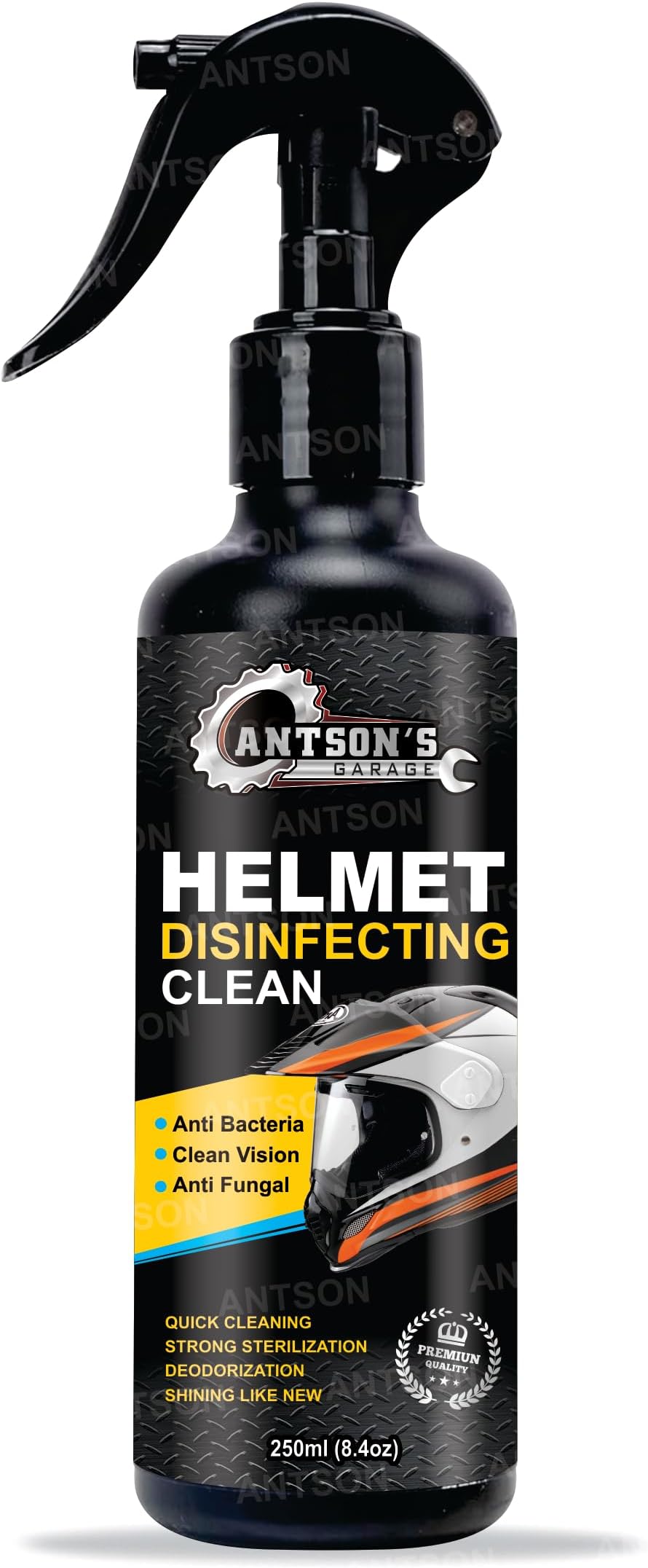 Antson Helmet Cleaner Spray 250 ML, Helmet Interior Cleaner, Anti-Bacterial Spray for Helmet, Visor Cleaner, Anti-Bacterial Formula Protects Hair Loss and fungal infections (250 ml)