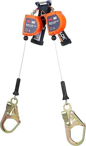 Miniatura 10 de 3M DBI-SALA Nano-Lok Edge Línea de vida personal retráctil de doble pierna 3500276, cable, gancho de bloqueo de barra de refuerzo de acero, 8 pies,