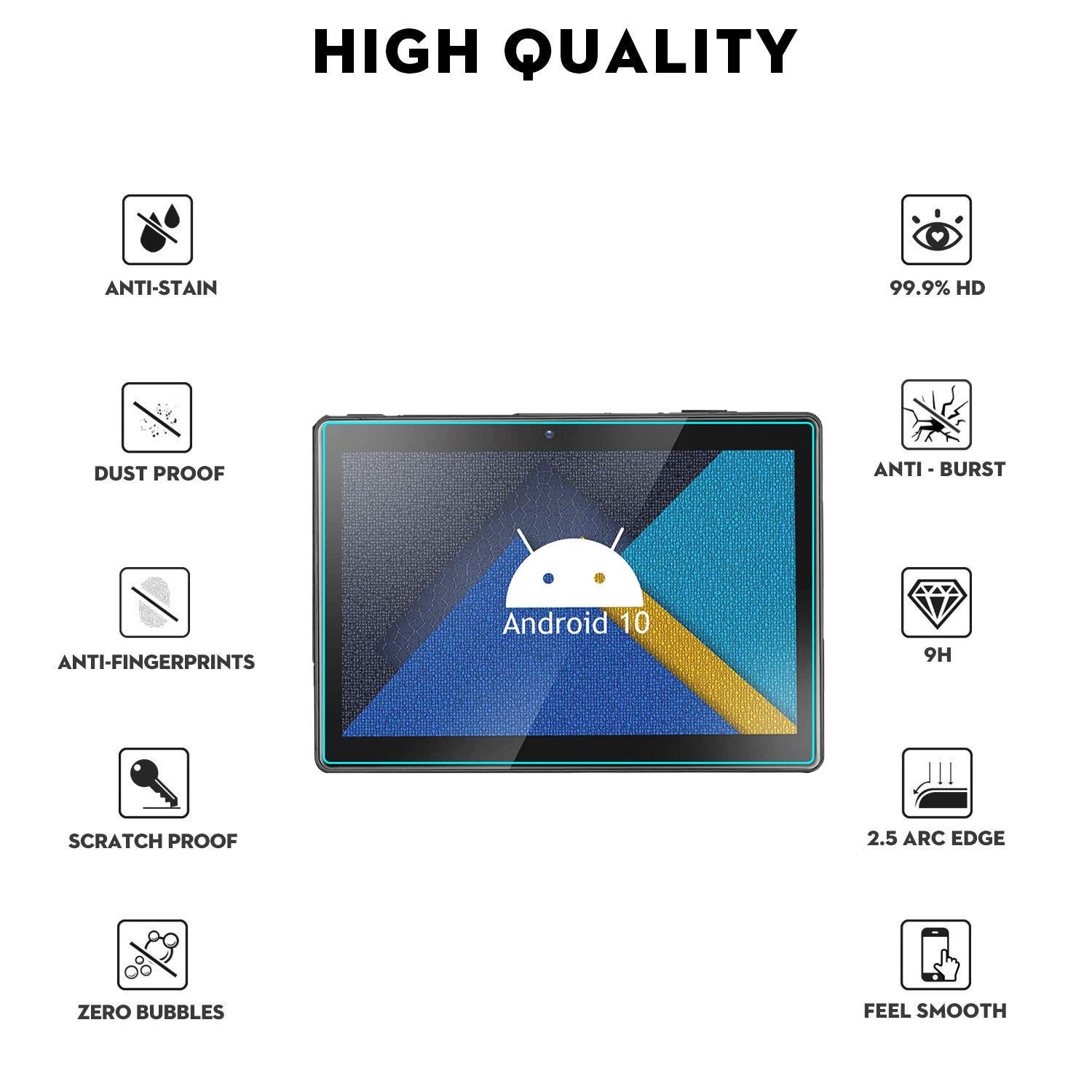 RLTech Verre Trempé Pour Teclast P20HD/Teclast M40 Pro, [2 Pièces] 9H / 2.5D / Sans Bulles D'air/Anti Rayures Protecteur D'écran Pour Teclast P20HD/Teclast M40 Pro