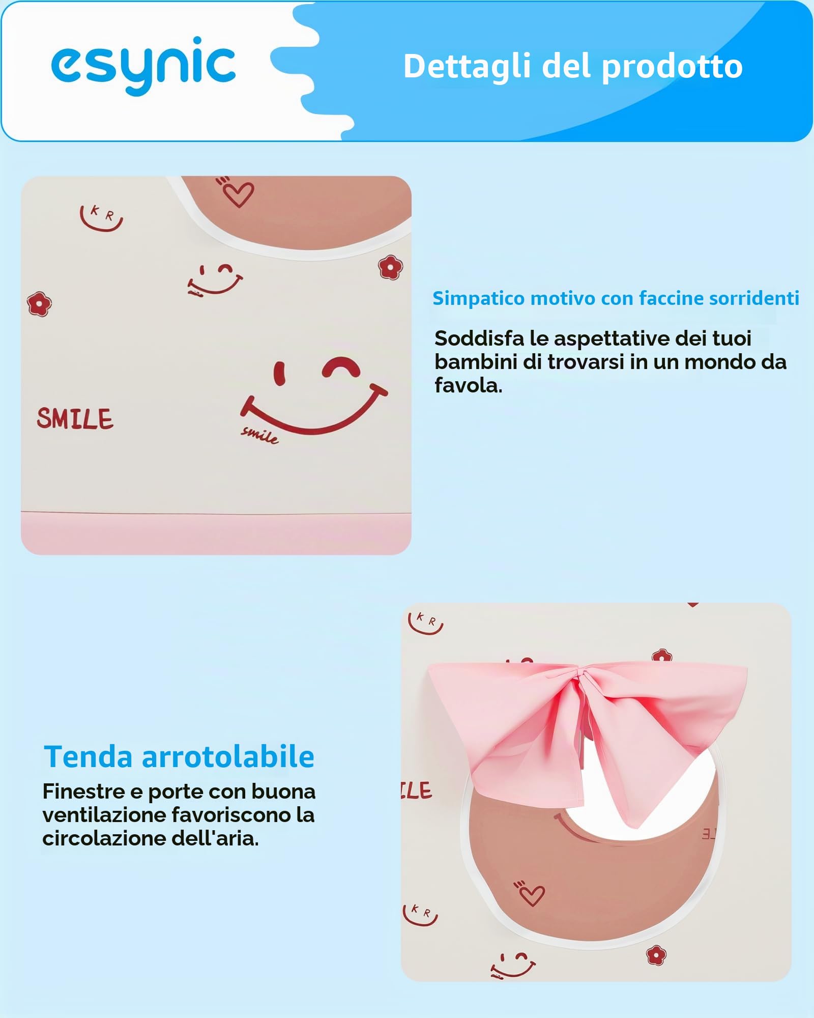 eSynic Tenda da Gioco per Bambini con Luci LED Decorative, Casetta Stanza di Attività Giochi Riposo con 2 Finestre per 2-3 Piccoli, Angolo da Lettura Studio, Facile da Montare - Rosa