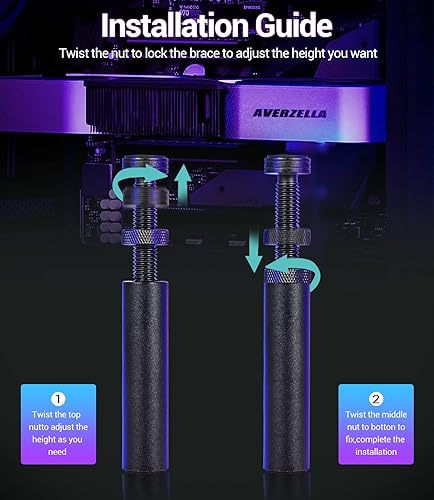 Miniatura 3 de Soporte de GPU, soporte antidesgarro para tarjeta gráfica, soporte para tarjetas de video, M (1.969 in-3.346 in)