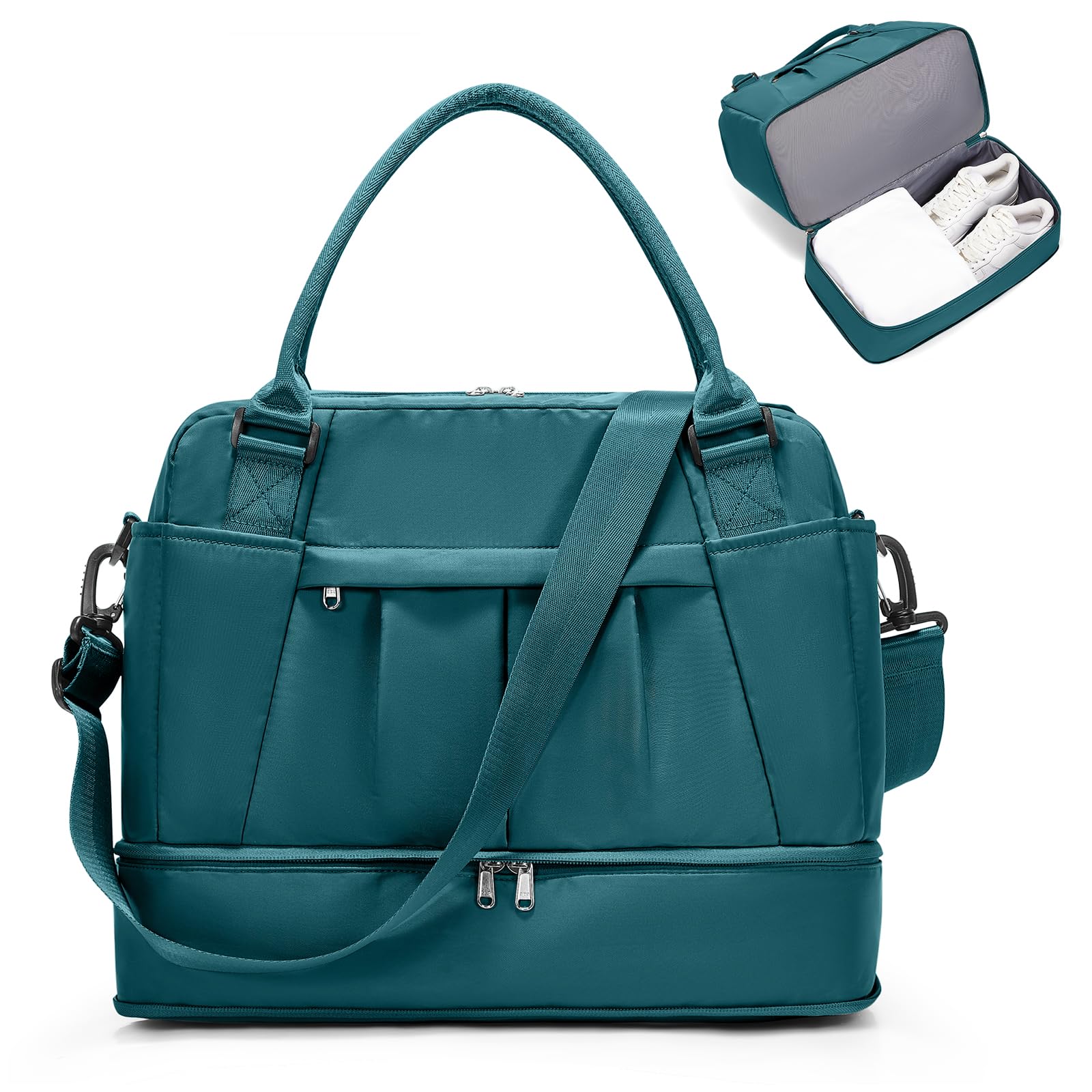 SEAFEW Bolsa de Viaje 40x20x25 para Ryanair,Impermeable Bolsa de Deporte para Gimnasio,Bolsa de Mano Equipaje de Fin de Semana 40x30x20 para Mujer,Bolso de Natación para Playa,D15-Gris Claro — view 12