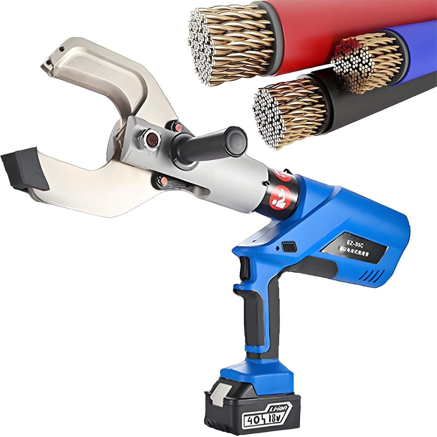 UORDBY Handheld Cable Cutting Tool LED Digital Display Electric Hydraulic Shears, Cordless Hydraulic Cable Cutter with18V/4.0Ah Battery for Cutting Cu, Al Cable 120C