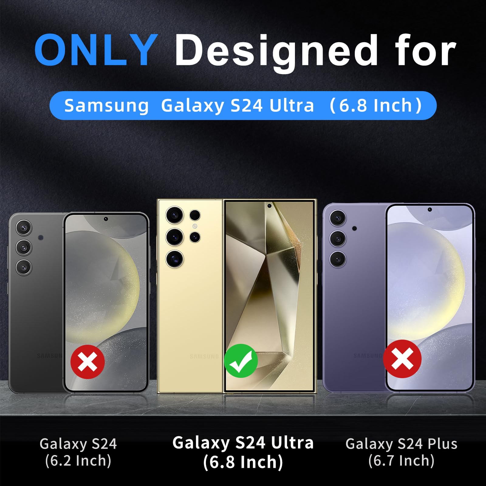 Para Samsung Galaxy S24 Ultra Funda Con Protector De Pantalla, Cubierta Resistente De Grado Militar A Prueba De Golpes, Funda Protectora S24 Ultra 5G Para Samsung S24 Ultra, Con Soporte Magnético