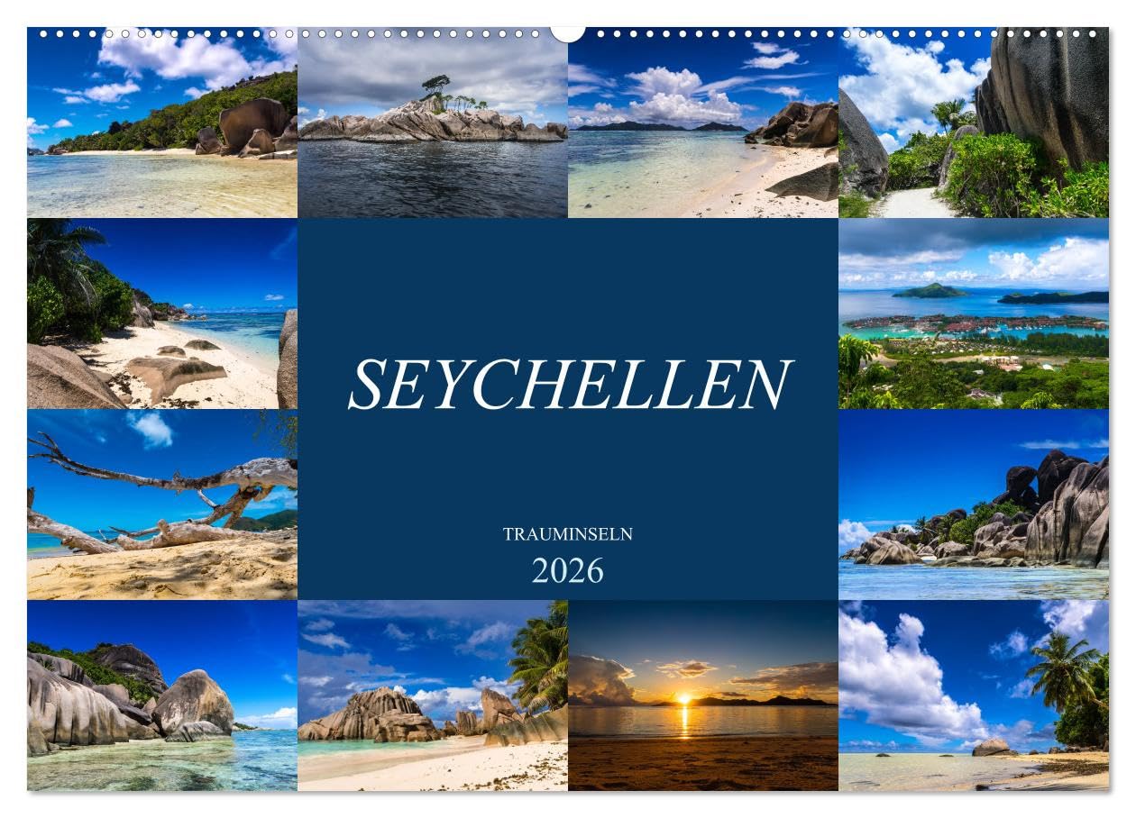 Trauminseln Seychellen (Wandkalender 2026 DIN A2 quer), CALVENDO Monatskalender: Paradies auf Erden - Seychellen (CALVENDO Natur)