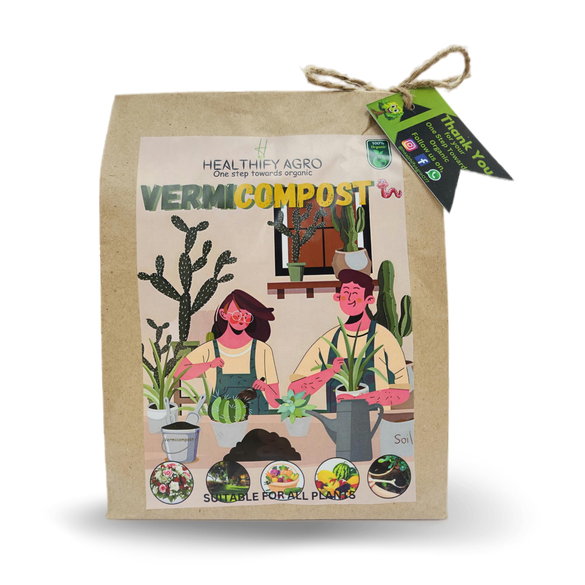 Healthify Agro Vermicompost for Plants 1 Kg Organic Fertilizer And Manure (1000 Grams)-picture-17