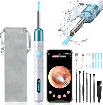 Ear Wax Removal, Ear Cleaner with Camera Light, Ear Wax Removal Tool, Ear Cleaner with Camera 1440P Otoscope with Light, Earwax Removal Kit with 6 Ear Pick