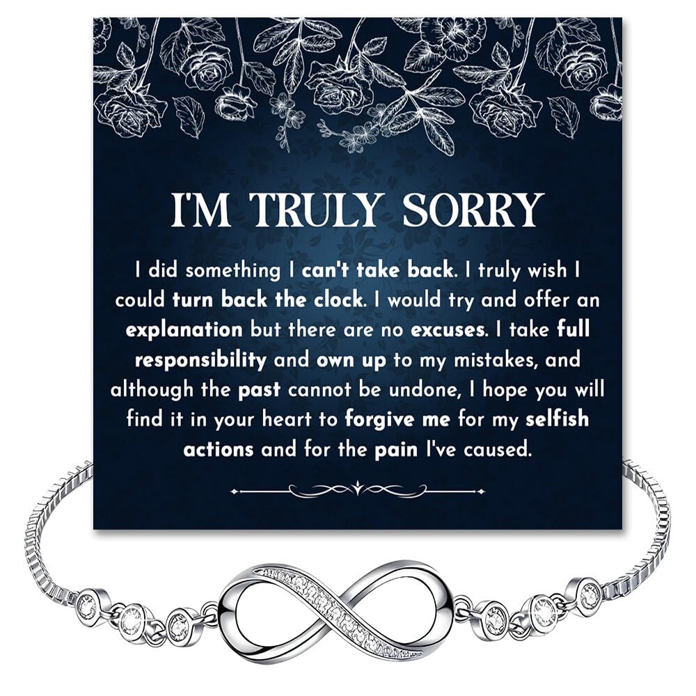 I'm Sorry Bracelet For Her, Forgive Me Gifts For Wife, Apology Bracelet Birthday Gifts For Women, I Love You I am Sorry Infinity Bracelets, I’m Sorry