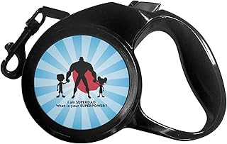 Personalized Super Dad Retractable Dog Leash - Medium