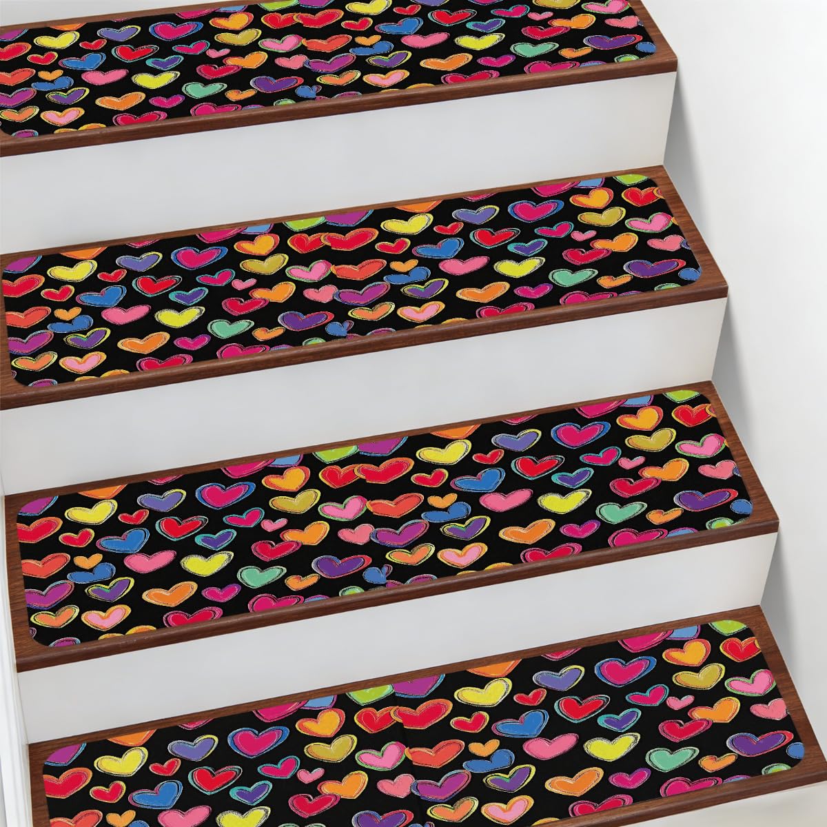 Alfombra antideslizante para escaleras, juego de 15 alfombrillas suaves de 7.8x30 pulgadas
