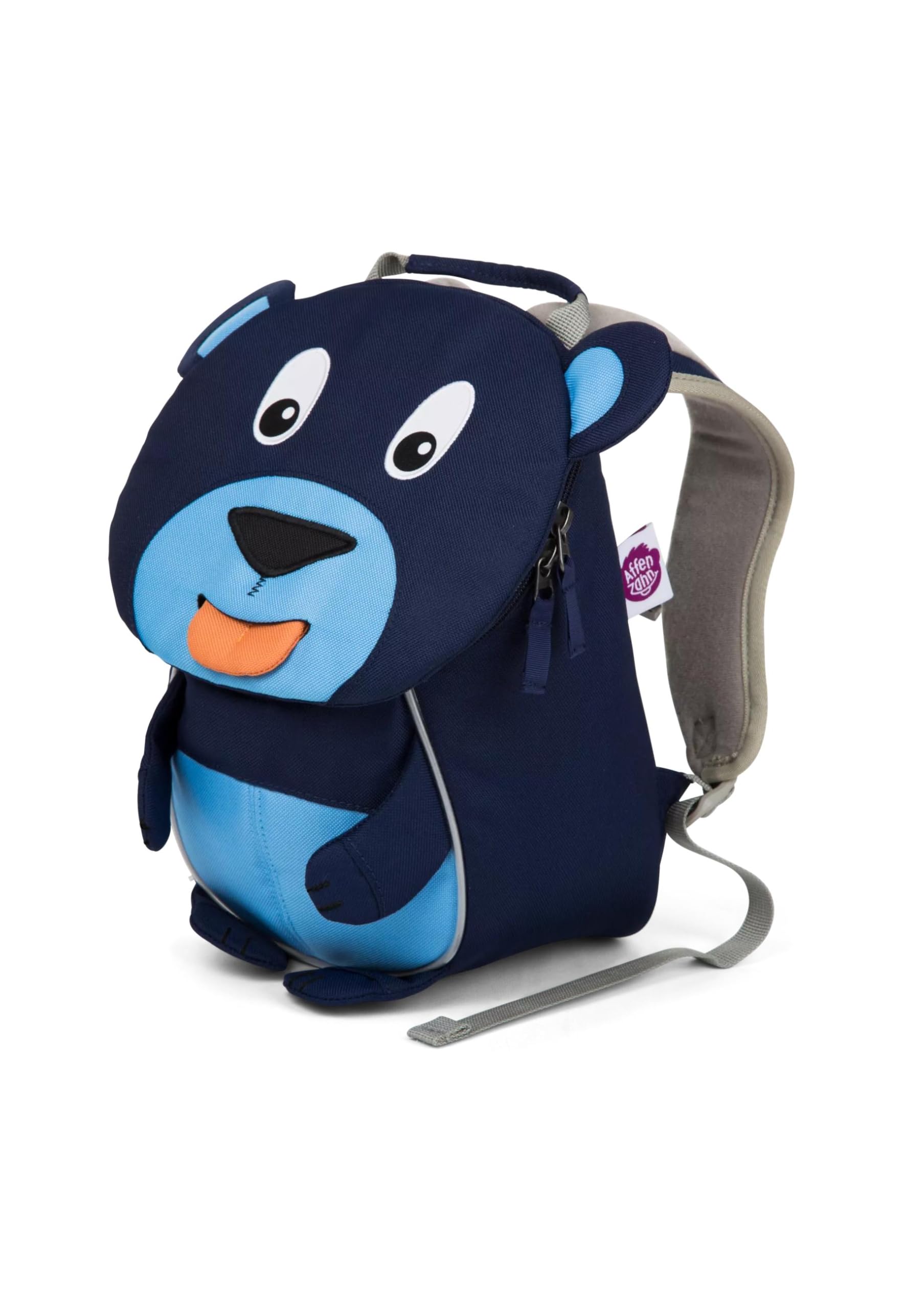 Affenzahn Kleiner Freund Kindergarten-Rucksack für 1-3 Jährige Ergonomisch Reflektierend Ziehzunge mit Namensschild Bär | Ergonomischer Kindergarten-Rucksack für Kinder von 1 bis 3 Jahren mit Reflektoren, Ziehzunge und Namensschild