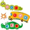 3 Packs Fidget Popper Sensory Toys Cute Animal Push Bubble Toys for Toddler 1-3 Years, Christmas Stocking Fillers Baby Toys for Boys Girls Airplane Travel Car Essentials Waiting Time