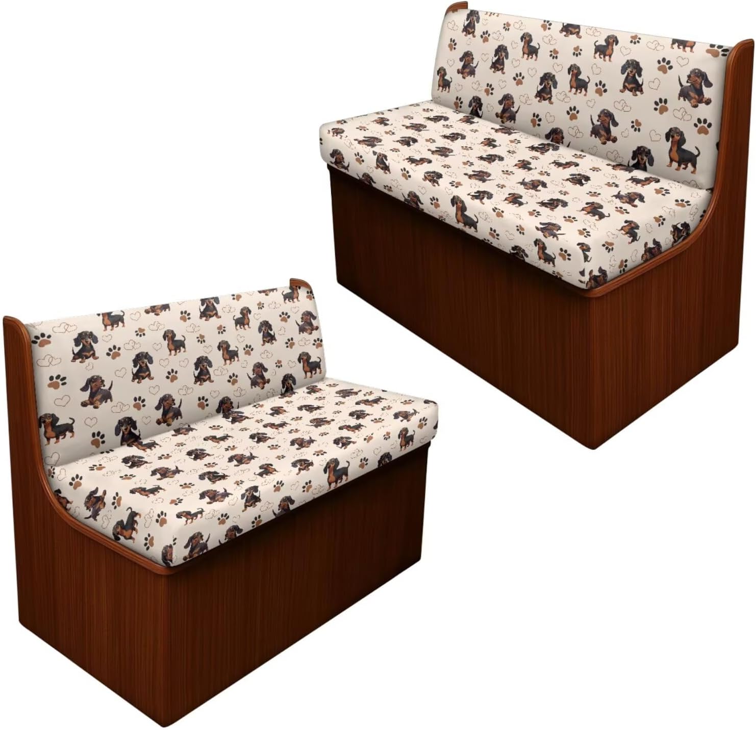 GULANGYU 4 Piece RV Dinette Cushions Cute Dachshund Sofa Covers for 2 Cushion Couch Universal RV Decor Stretchable Loveseat Sofa Chair Slipcover Furniture Protector Camper Must Haves