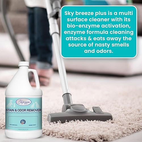 Miniatura 6 de Eliminador de olores de manchas para mascotas, limpiador enzimático superconcentrado, Sky Breeze Plus, removedor de olores y manchas extrafuerte, el