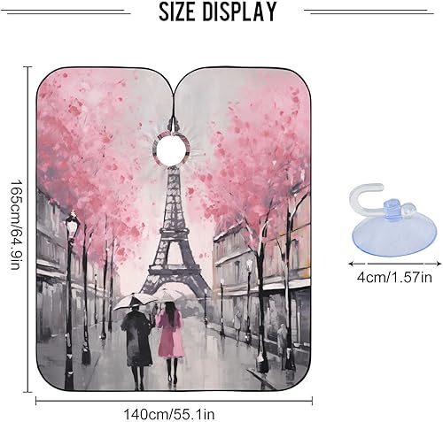 Miniatura 3 de Capa de estilo de peluquería con patrón lindo de dibujos animados, capa de corte de pelo lavable, delantales para mujeres barbería