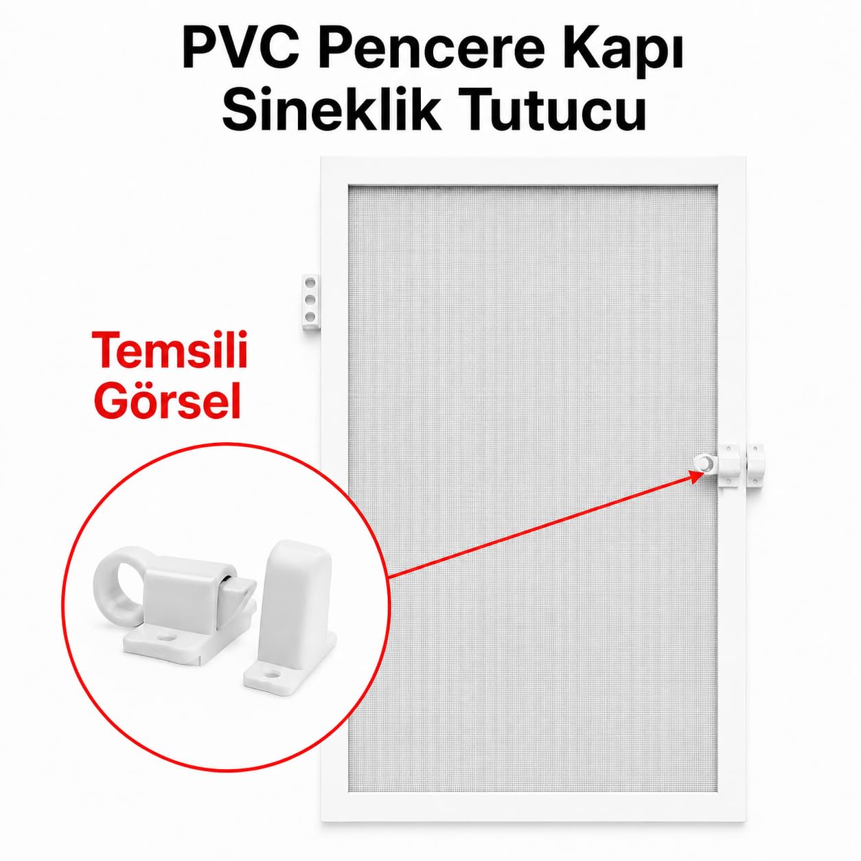 2 ADET Pimapen PVC Pencere Kapı Sineklik Kapama Çarpma Kilit Plastik Pratik Tutucu Aparat