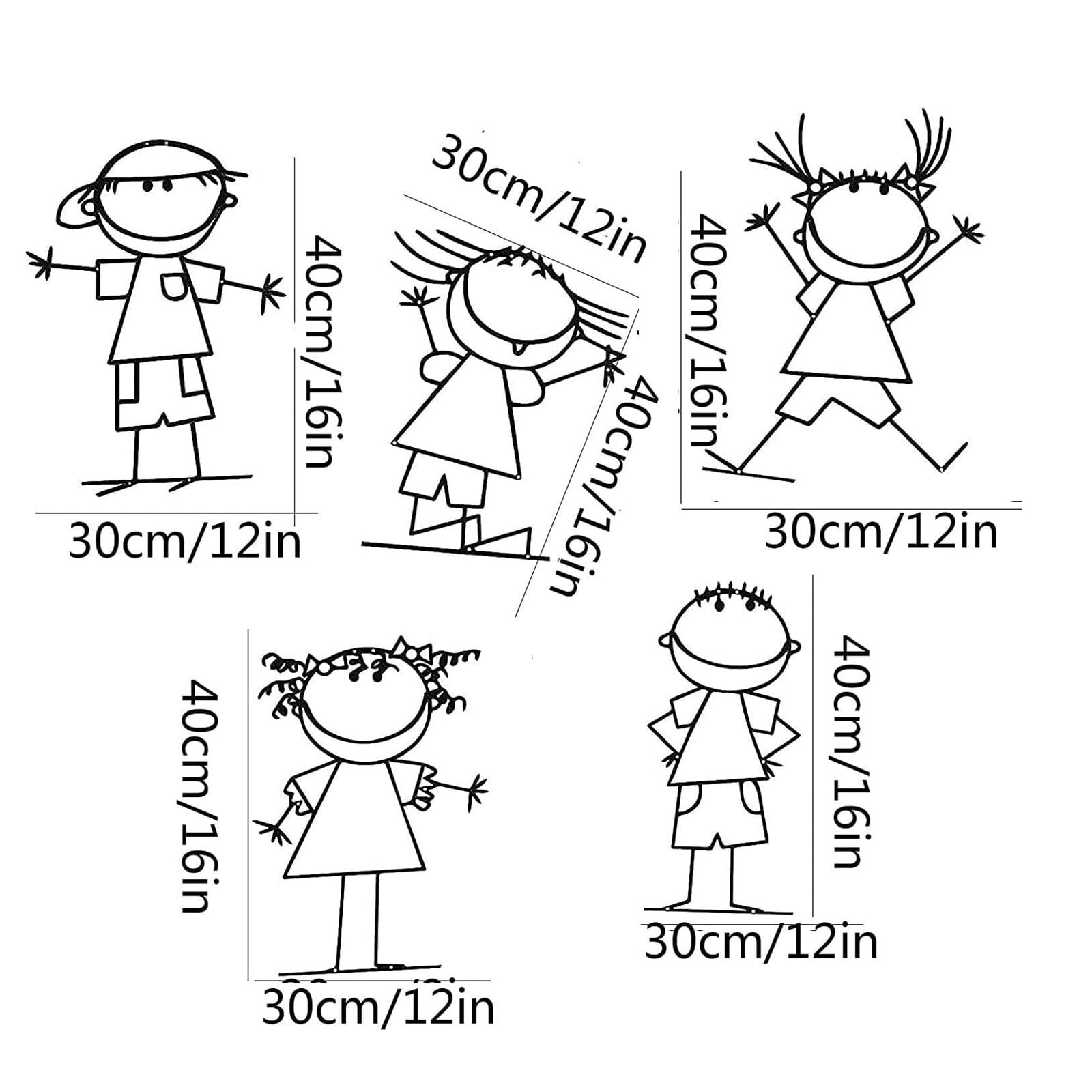 Rzeźba ścienna, urocze figurki dla chłopców i dziewcząt, dekoracja ścienna, moda, metalowa, sztuka ścienna, do sypialni, salonu, figurka ścienna, dekoracja, 30 x 40 cm