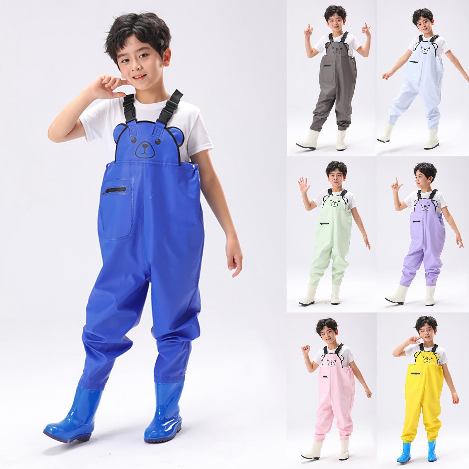 Pantalones de agua para niños, de una pieza, impermeables, para pesca, playa, juego de agua, O Púrpura, 29