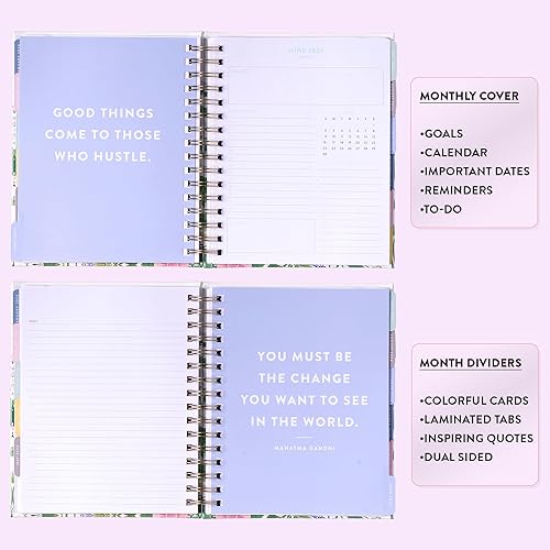 Miniatura 4 de 2024 Eccolo Spiral Agenda Planner, Watercolor Garden, Weekly & Monthly Views, 12 Months, Sticker Sheets, Inspiring Graphics and Quotes (7.75 x 8.75,