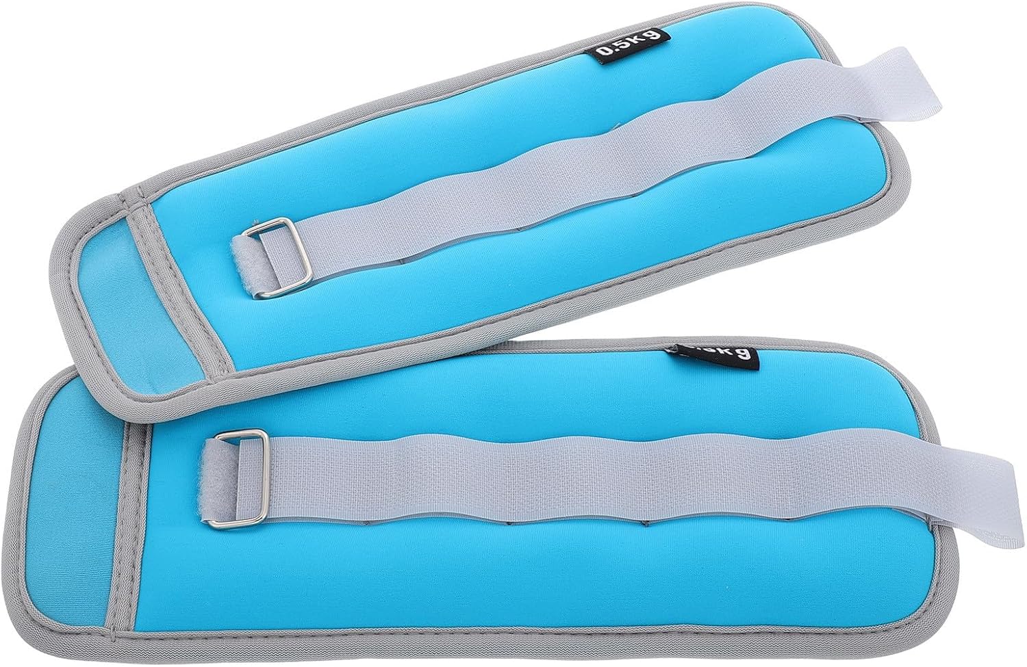 FUOYLOO Weighted Wrist and Ankle Weights 1kg Set (0.5kg Each) Portable Sky Blue Fitness Sandbags for Running, Strength Training, and Workout