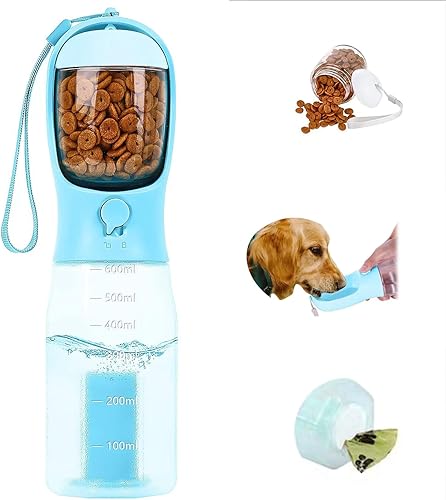 Botella de agua portátil para perros, dispensador multifuncional para caminar y senderismo con gran capacidad, diseño a prueba de fugas, accesorio