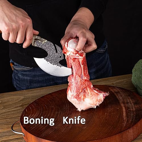 Miniatura 3 de Cuchillo de deshuesar, cuchillo de filete forjado a mano, cuchillo curvado de 5.5 pulgadas con mango de palisandro, cuchillos de chef multiusos para