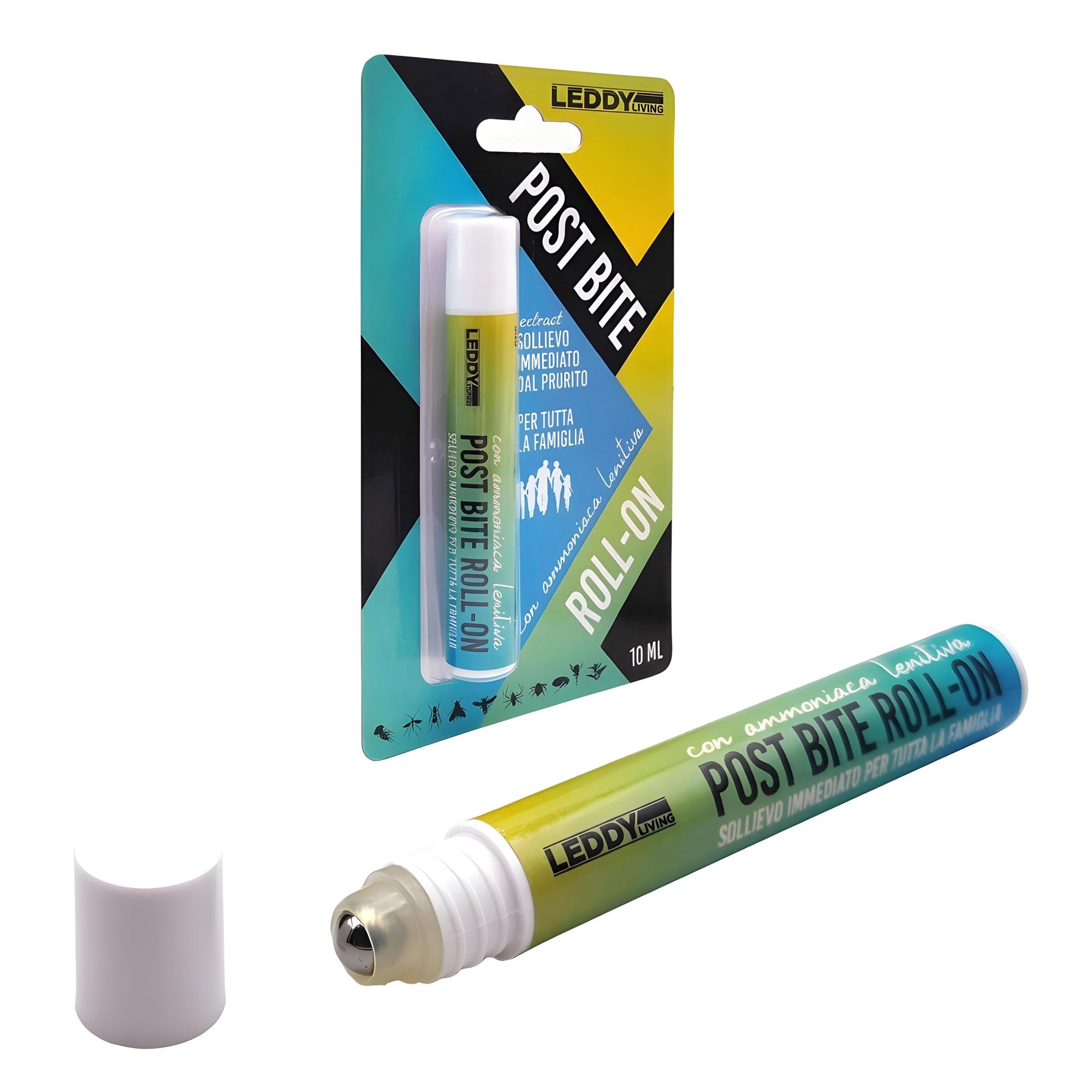 Penna Dopopuntura Roll On 10ml Sollievo rapido da punture insetti e meduse, formula con ammoniaca lenitiva naturale, eucalipto e menta, gel trasparente portatile