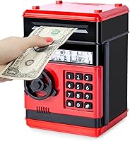 Vista 11 de Refasy - Alcancía electrónica con forma de cajero automático, para billetes y monedas, seguro para niños, regalo genial