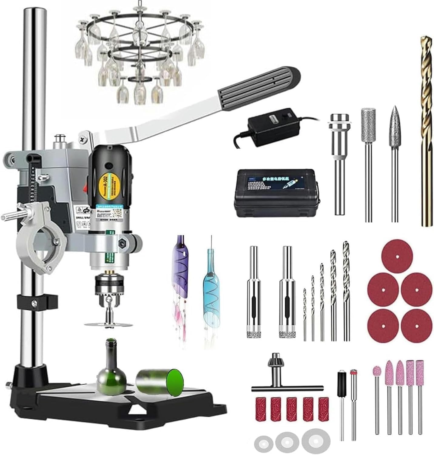 Multifunctional Bottle Cutting Machine,Versatile Rotary Tool Kit,72w Glass Bottle Cutter,for Trimming,Drilling,Sanding