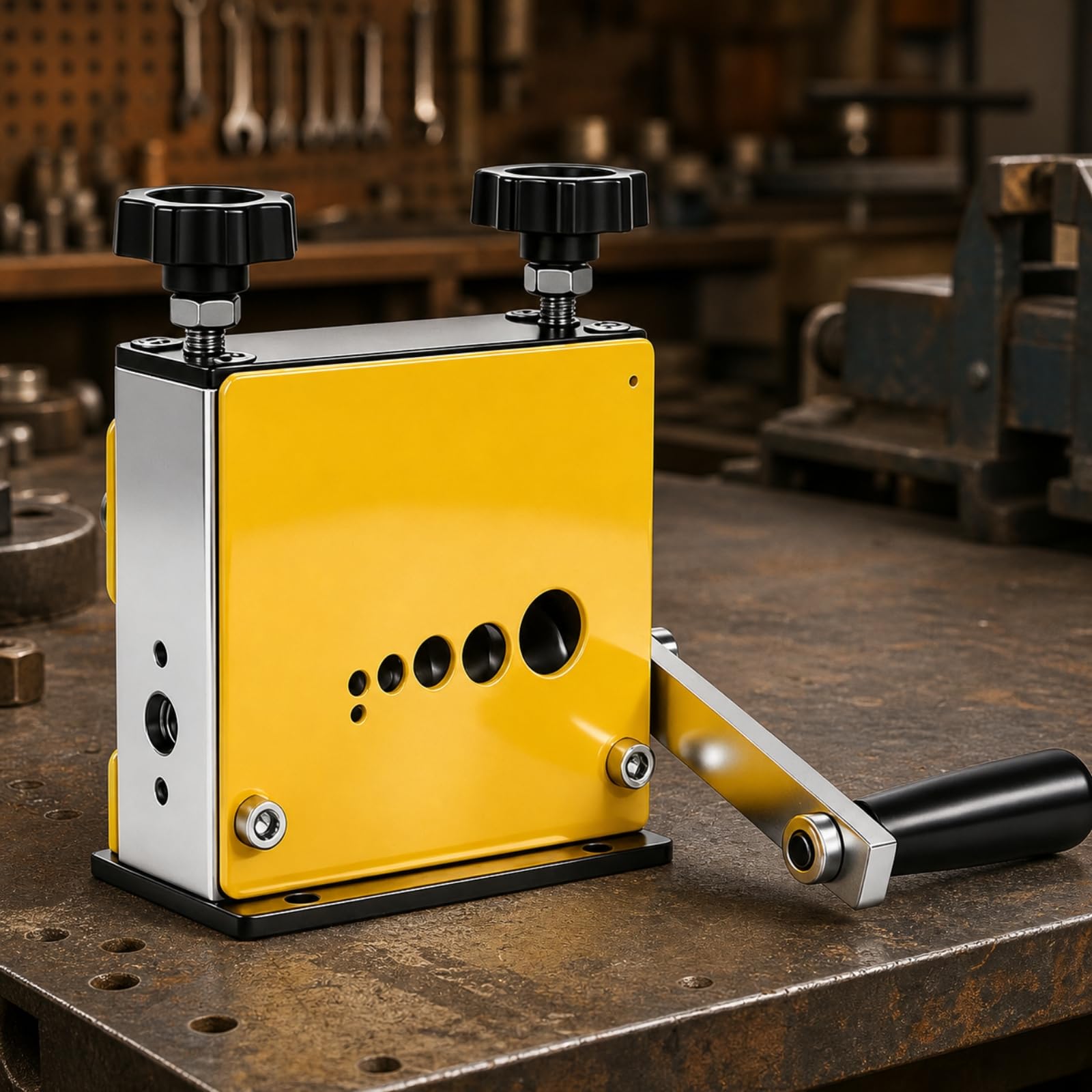 Baoblaze Máquina Cortacables Semiautomática Orificios Máquina Pelar Cables con Manija Laral Multiusos para Electricistas, Naranja