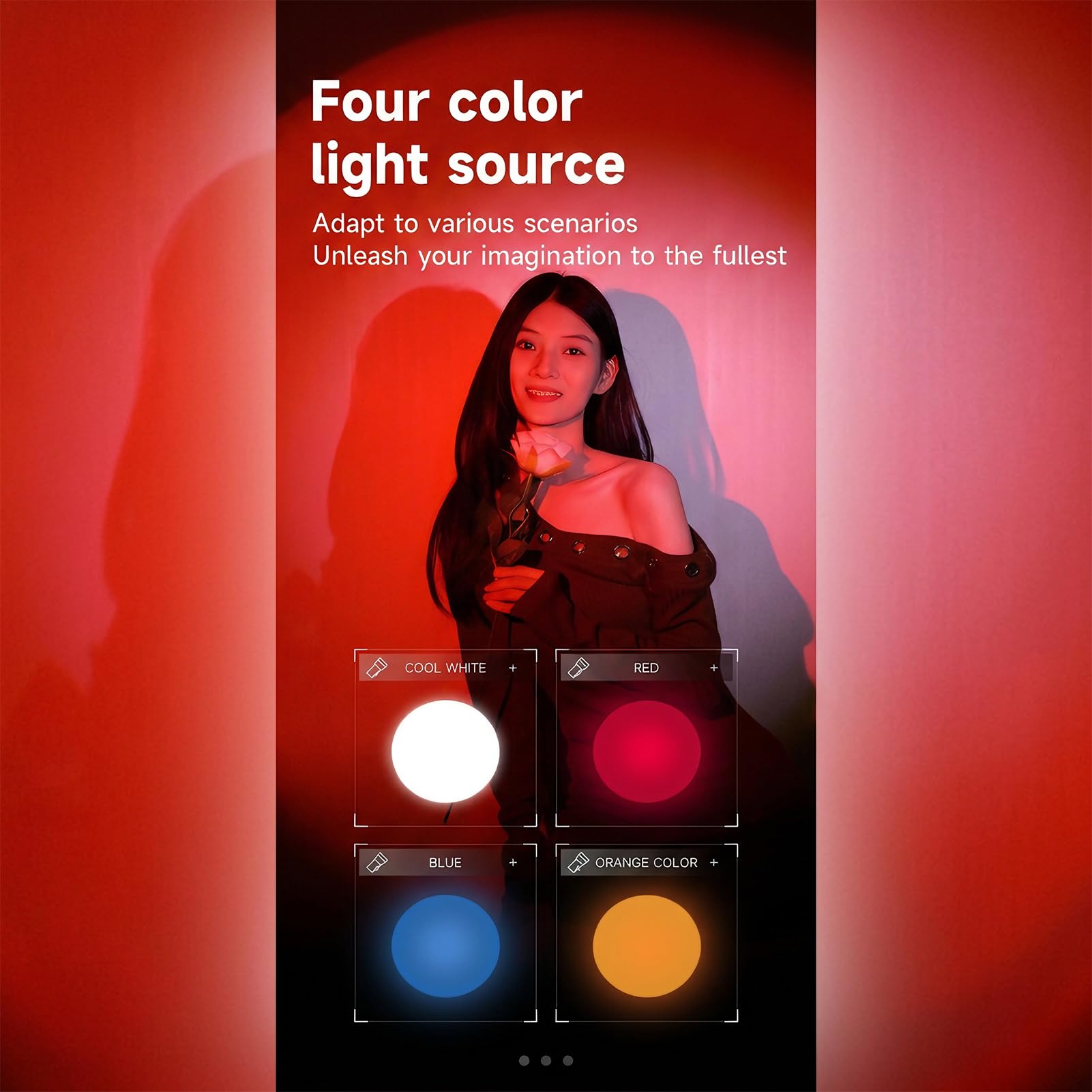 Torcia Fotografica LED da 10 W, 4 Colori, 20 Fogli Campione