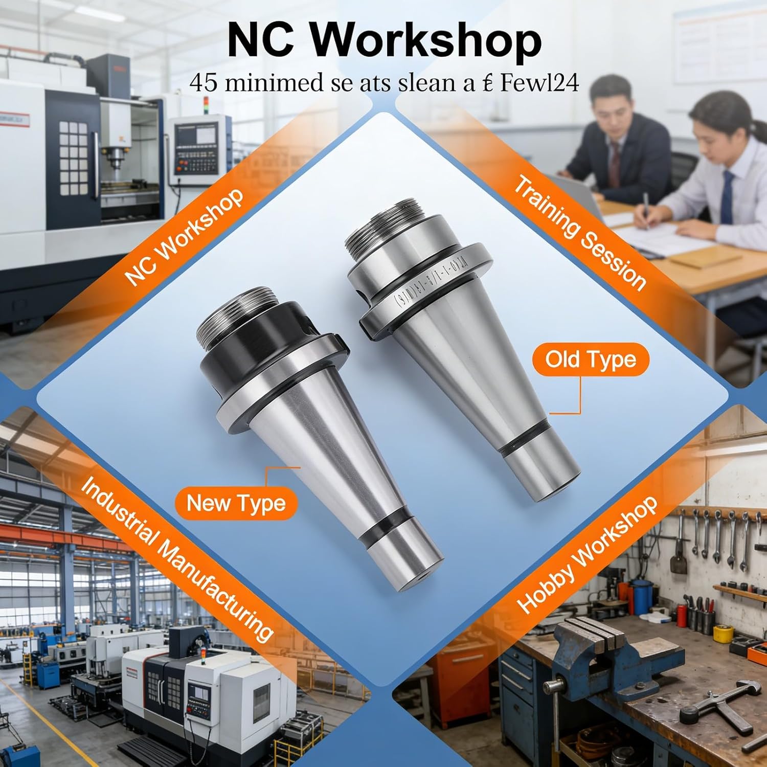 End Mill Tool Holder, High Speed Steel CNC Shank, NT40-1 - 1/2-18 M16 - Hardened Steel, Wide Machine Compatibility, Durable Mill Tooling (NT40-1-1/2-18 M16)