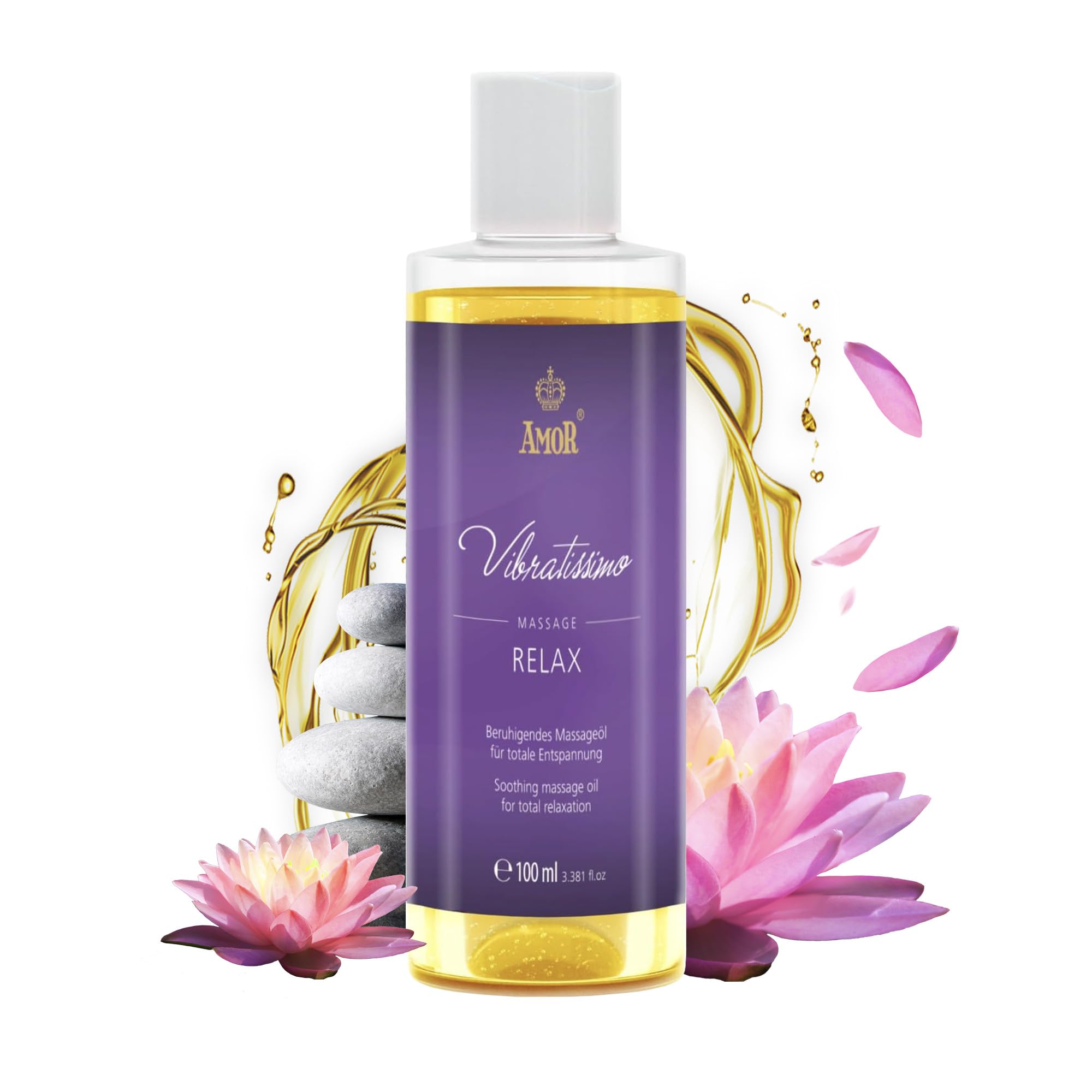 Vibratissimo Relax huile de massage apaisante pour la relaxation, 100 ml