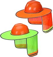 Vista 10 de Casco Industrial UNCO con Protector Solar, Verde, Visera Completa y Estándar de Malla, Alta Visibilidad Reflectante, Accesorio para Casco Duro