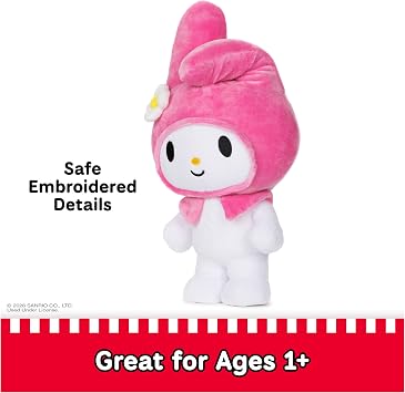 GUND Sanrio Hello Kitty My Melody Plush, Premium Stuffed Animal for Ages 1 and Up, 9.5, Pink/White
