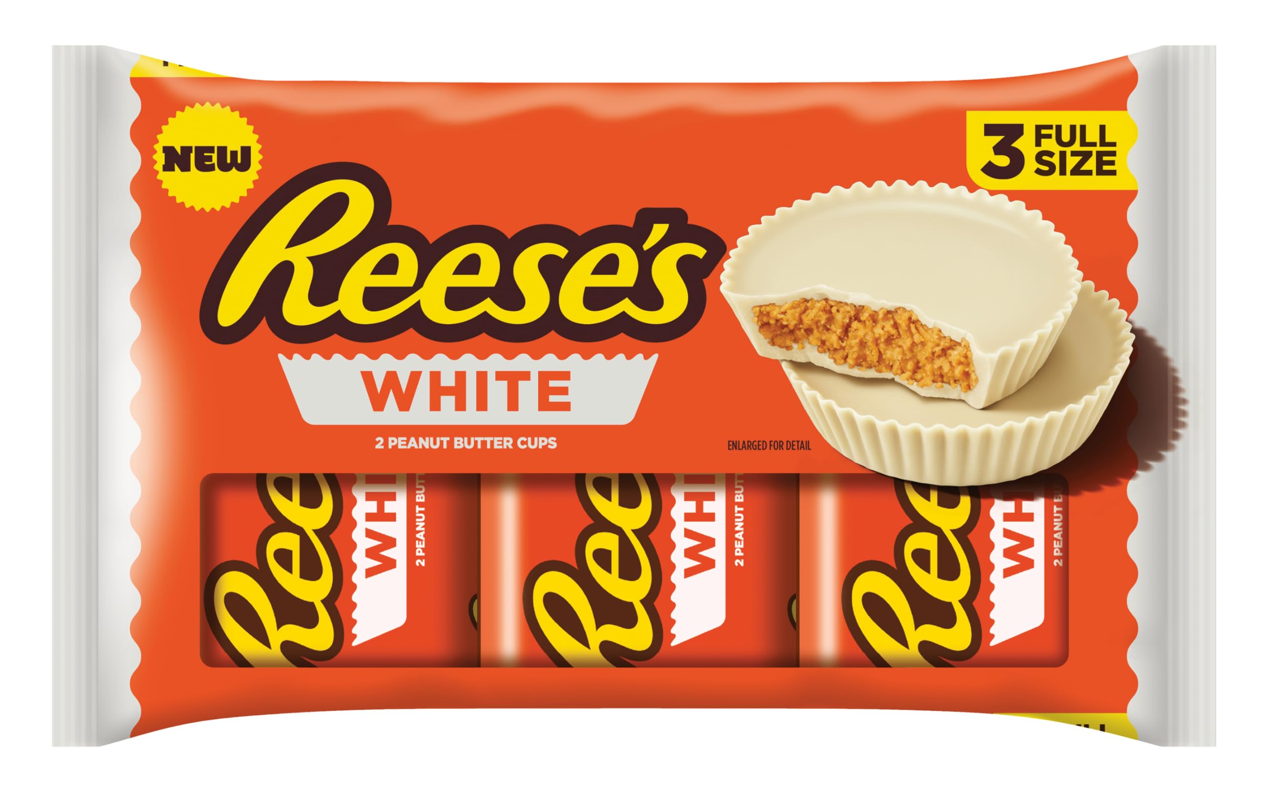 Reeses Peanut Butter White 2 Cup 3pk 118g