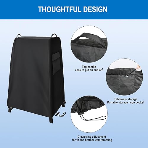 Miniatura 3 de YZNKLXF Funda para horno de pizza Ninja OO101 Woodfire Series para soporte al aire libre, con bolsillos y asa, negro, accesorios para horno de pizza